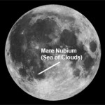 1994 Clementine image of the moon with Mare Nubium labeled. LRO's first lunar images show an area near this region. Credit: NASA 