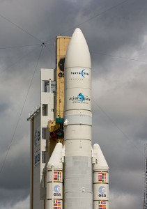 Lanceur en ZL TerreStar-1 had a liftoff mass of nearly 6,910 kg. and was carried as a solo payload on today’s Ariane 5 heavy-lift flight from the Spaceport in French Guiana.