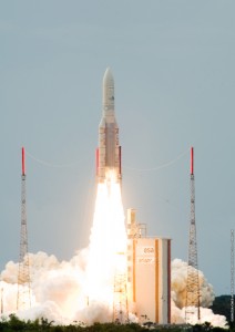 mission-up_608_lg Ariane 5 delivered its TerreStar-1 payload into an accurate geostationary transfer orbit, continuing the Arianespace launch vehicle’s record of on-target missions.