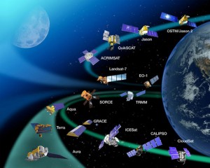 satellites_earth_browse 40 years after Apollo, a fleet of satellites encircle Earth, monitoring and studying our home planet. Image credit: NASA