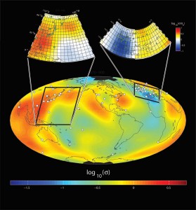 e_conductivity_h Scientists have mapped Earth's electrical conductivity on a global-scale in 3-D for the first time. Credit: Anna Kelbert