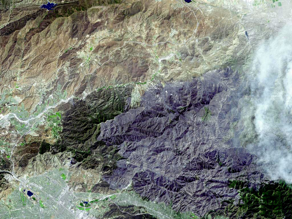 385204main_PIA12197_4x3_1024-768 Extent of Station Fire Burn. Credit: NASA