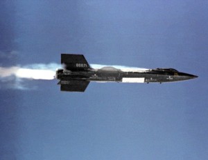The X-15 research aircraft on its first powered flight on Sept. 17, 1959. Image credit: NASA