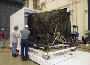 386551main_webb_shape_unload_HI Engineers unload The James Webb Space Telescope ISIM structure from its container after it arrived at NASA Goddard Space Flight Center in Greenbelt, Md. Credit: NASA, Chris Gunn