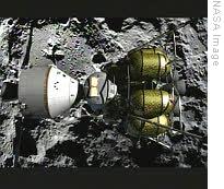 CN_NASA_Future_Augustine02CS190_1 This is an image taken from a computer simulation of NASA's proposed manned space flight program named 'Constellation'
