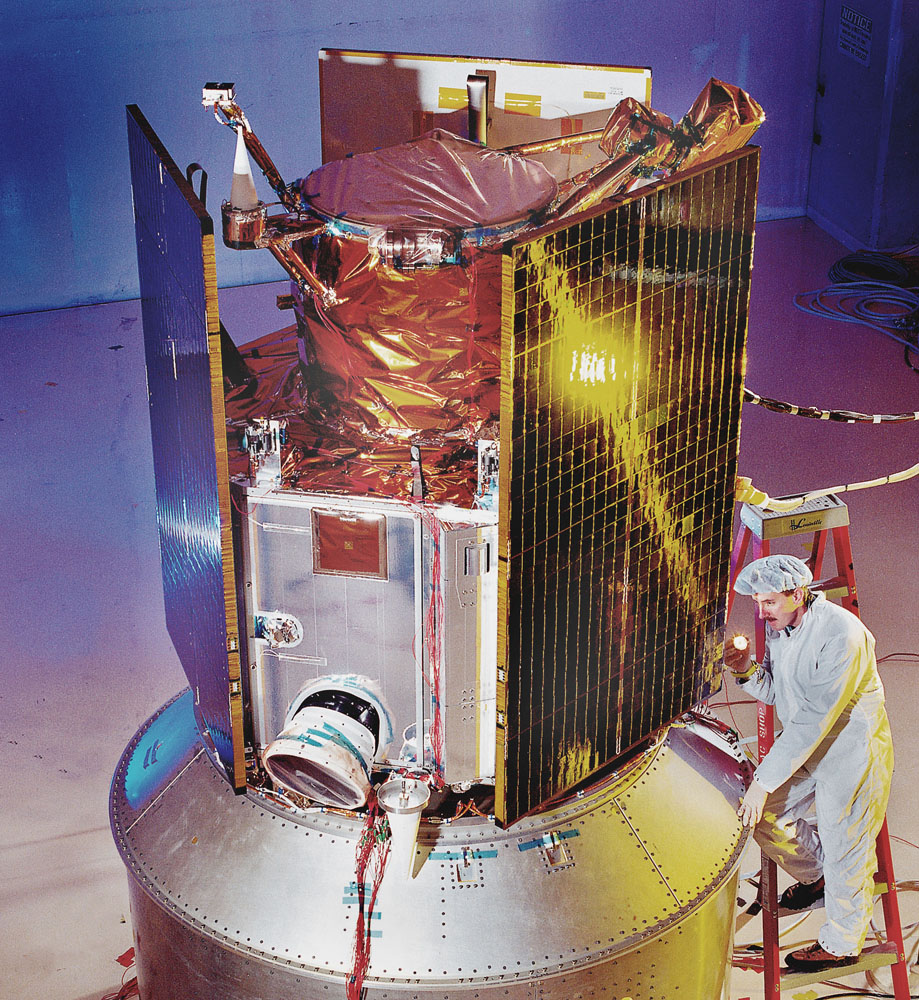 IKONOS The IKONOS satellite being built at Lockheed Martin's Sunnyvale, Calif. facility. IKONOS was launched on Sept. 24, 1999.