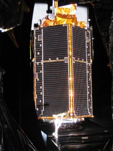 cryosat_solar CryoSat in the solar simulation chamber Credit:ESA