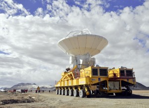An ALMA antenna en route from the Operations Support Facility