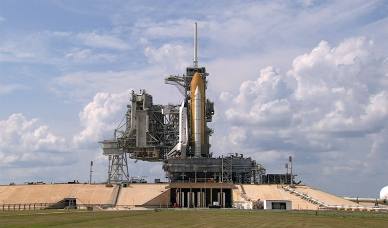 Space shuttle Atlantis atop the mobile launcher platform is secured on Launch Pad 39A. Credit: NASA/KSC Space shuttle Atlantis atop the mobile launcher platform is secured on Launch Pad 39A. Credit: NASA/KSC