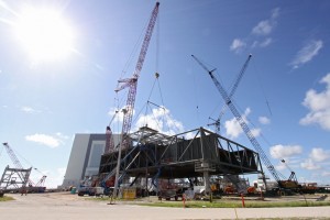 The new Ares mobile launcher, as it looked under contruction in Sept. 2009. Credit: NASA