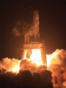 Falcon 9 nine engine test firing at SpaceX's Texas Test Site Falcon 9 nine engine test firing at SpaceX's Texas Test Site