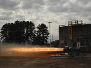 Engineers at NASA's Marshall Space Flight Center in Huntsville, Ala., completed the first round of development testing on Oct. 8 for a key motor for the Ares I ocket. Credit: NASA Engineers at NASA's Marshall Space Flight Center in Huntsville, Ala., completed the first round of development testing on Oct. 8 for a key motor for the Ares I ocket. Credit: NASA