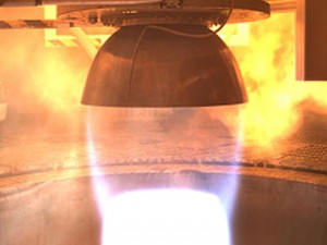 The liquid oxygen/liquid methane engine, developed by Armadillo Aerospace with help from NASA through an Innovative Partnership Program agreement, was tested in the vacuum chamber at NASA’s White Sands Test Facility. The liquid oxygen/liquid methane engine, developed by Armadillo Aerospace with help from NASA through an Innovative Partnership Program agreement, was tested in the vacuum chamber at NASA’s White Sands Test Facility.