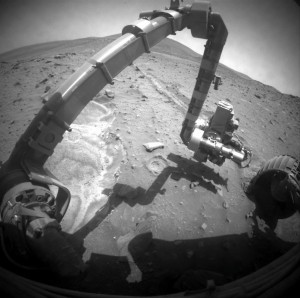 NASA's Mars Exploration Rover Spirit recorded this forward view of its arm and surroundings during the rover's 2,052nd Martian day, or sol (Oct. 11, 2009). Credit: NASA NASA's Mars Exploration Rover Spirit recorded this forward view of its arm and surroundings during the rover's 2,052nd Martian day, or sol (Oct. 11, 2009). Credit: NASA