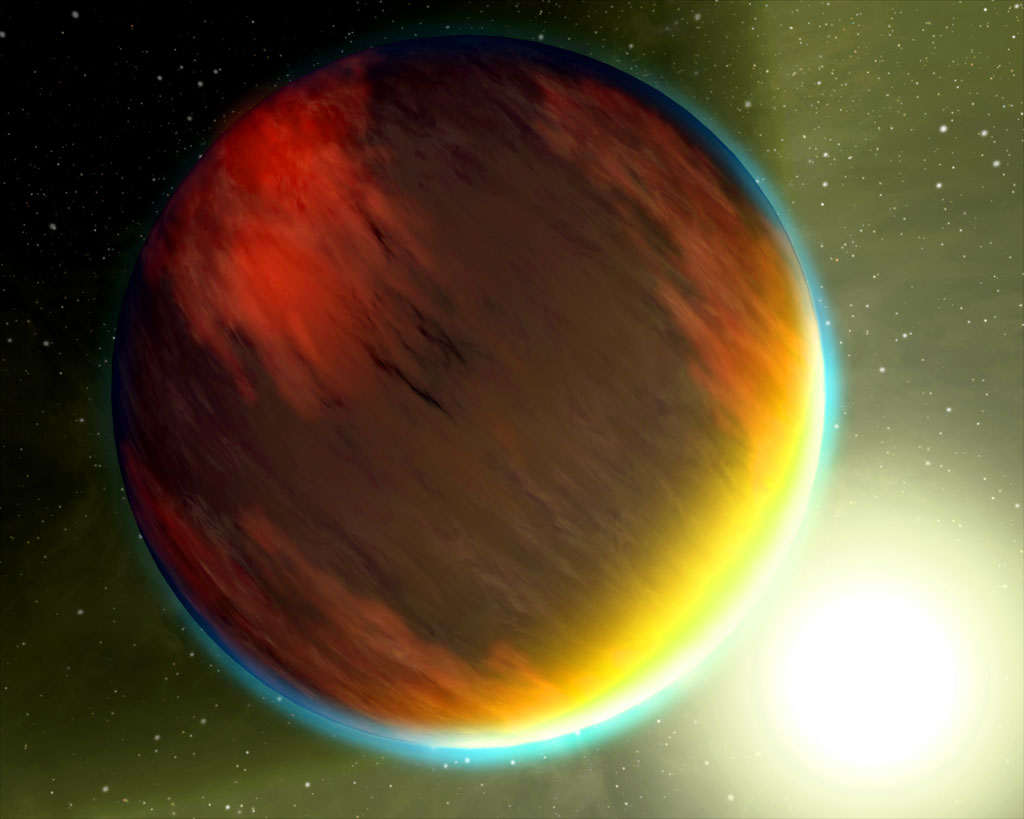 The basic chemistry for life has been detected in a second hot gas planet, HD 209458b, depicted in this artist's concept. The basic chemistry for life has been detected in a second hot gas planet, HD 209458b, depicted in this artist's concept.
