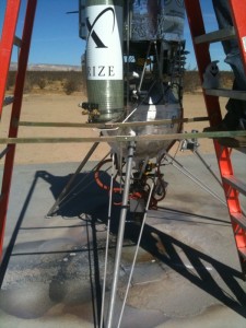 Xoie on Pad A after successfully flying both legs of the Challenge.