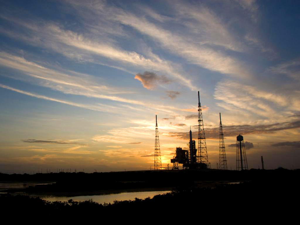 Sunset at Launch Pad 39B at NASA's Kennedy Space Center. Credit: NASA/Kim Shiflett Sunset at Launch Pad 39B at NASA's Kennedy Space Center. Credit: NASA/Kim Shiflett