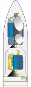 Ariane 5’s payload “stack” is detailed in this drawing, with NSS-12 in the upper position and THOR 6 below it. Ariane 5’s payload “stack” is detailed in this drawing, with NSS-12 in the upper position and THOR 6 below it.