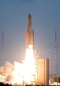 Ariane 5’s mission with NSS-12 and THOR 6 was performed from the Spaceport’s ELA-3 launch site in French Guiana. Ariane 5’s mission with NSS-12 and THOR 6 was performed from the Spaceport’s ELA-3 launch site in French Guiana.
