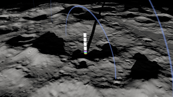 A birds-eye view of Cabeus crater, LCROSS' target. Credit: NASA/Goddard Space Flight Center Scientific Visualization Studio A birds-eye view of Cabeus crater, LCROSS' target. Credit: NASA/Goddard Space Flight Center Scientific Visualization Studio