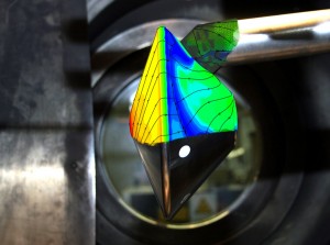 ExoMars capsule in the wind tunnel. Credit: DLR ExoMars capsule in the wind tunnel. Credit: DLR