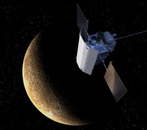 MESSENGER on the sunside of Mercury. Credit: NASA MESSENGER on the sunside of Mercury. Credit: NASA