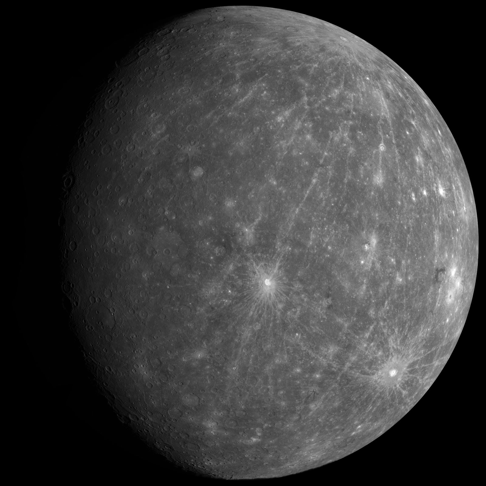 MSGR_M2_Departure4 Global Mosaic from Messenger's 2nd Flyby of Mercury. Credit: NASA/Jason Perry
