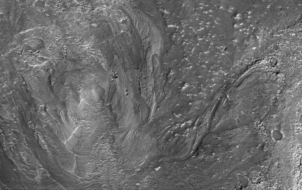 NASA's Mars Reconnaissance Orbiter shows channels to the southeast of Hale crater on southern Mars. Credit: NASA/JPL-Caltech NASA's Mars Reconnaissance Orbiter shows channels to the southeast of Hale crater on southern Mars. Credit: NASA/JPL-Caltech