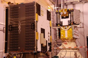 Proba-2 with its big brother SMOS in the background. Credit: ESA Proba-2 with its big brother SMOS in the background. Credit: ESA
