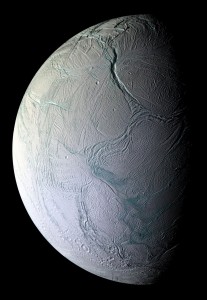 Cassini came within 25 kilometers (15.6 miles) of the surface of Enceladus on Oct. 5, 2008. Image credit: NASA Cassini came within 25 kilometers (15.6 miles) of the surface of Enceladus on Oct. 5, 2008. Image credit: NASA