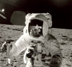 Apollo 12 astronaut Alan Bean holds up a thermos full of moondust. Could this be transformed into a thermos of moonwater? NASA scientists are working on it. Apollo 12 astronaut Alan Bean holds up a thermos full of moondust. Could this be transformed into a thermos of moonwater? NASA scientists are working on it.
