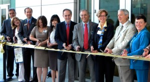greenbuild-a-browse JPL Director Charles Elachi and other dignitaries cut the ribbon for JPL's new, environmentally friendly Flight Projects Center, which is NASA's "greenest" building to date. Image credit: NASA/JPL