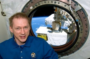ESA astronaut Frank De Winne, Expedition 20 flight engineer, poses for a photo near a window in the Kibo laboratory of the International Space Station.  Credits: ESA/NASA