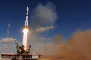 A Russian rocket launches from the Baikonur Cosmodrome. Photo Credit: (NASA/Bill Ingalls)
