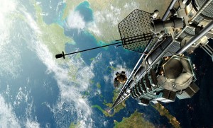 Artist concept of a Space Elevator. Credit: Kenn Brown Artist concept of a Space Elevator. Credit: Kenn Brown