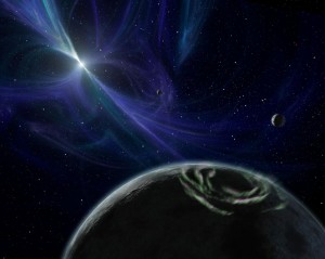 The pulsar planets PSR B1257+12 b, c, and d are all that remains of a dead solar system. They are constantly beamed with intense radiation. (Artist's concept) Credit: NASA The pulsar planets PSR B1257+12 b, c, and d are all that remains of a dead solar system. They are constantly beamed with intense radiation. (Artist's concept) Credit: NASA