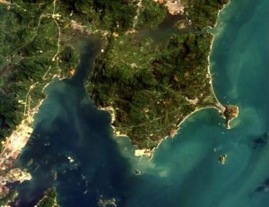 HICO image taken over a coastal region of the South China Sea near Hong Kong, China, on Friday, Oct. 2, 2009. Credit: NASA HICO image taken over a coastal region of the South China Sea near Hong Kong, China, on Friday, Oct. 2, 2009. Credit: NASA HICO image taken over a coastal region of the South China Sea near Hong Kong, China, on Friday, Oct. 2, 2009. Credit: NASA