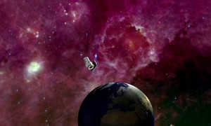 This artist's conception shows NASA's Wide-field Infrared Survey Explorer, or WISE, mapping the whole sky in infrared. The mission will unveil hundreds of thousands of asteroids, and hundreds of millions of stars and galaxies. Credit: Ball/NASA/JPL-Caltech This artist's conception shows NASA's Wide-field Infrared Survey Explorer, or WISE, mapping the whole sky in infrared. The mission will unveil hundreds of thousands of asteroids, and hundreds of millions of stars and galaxies. Credit: Ball/NASA/JPL-Caltech