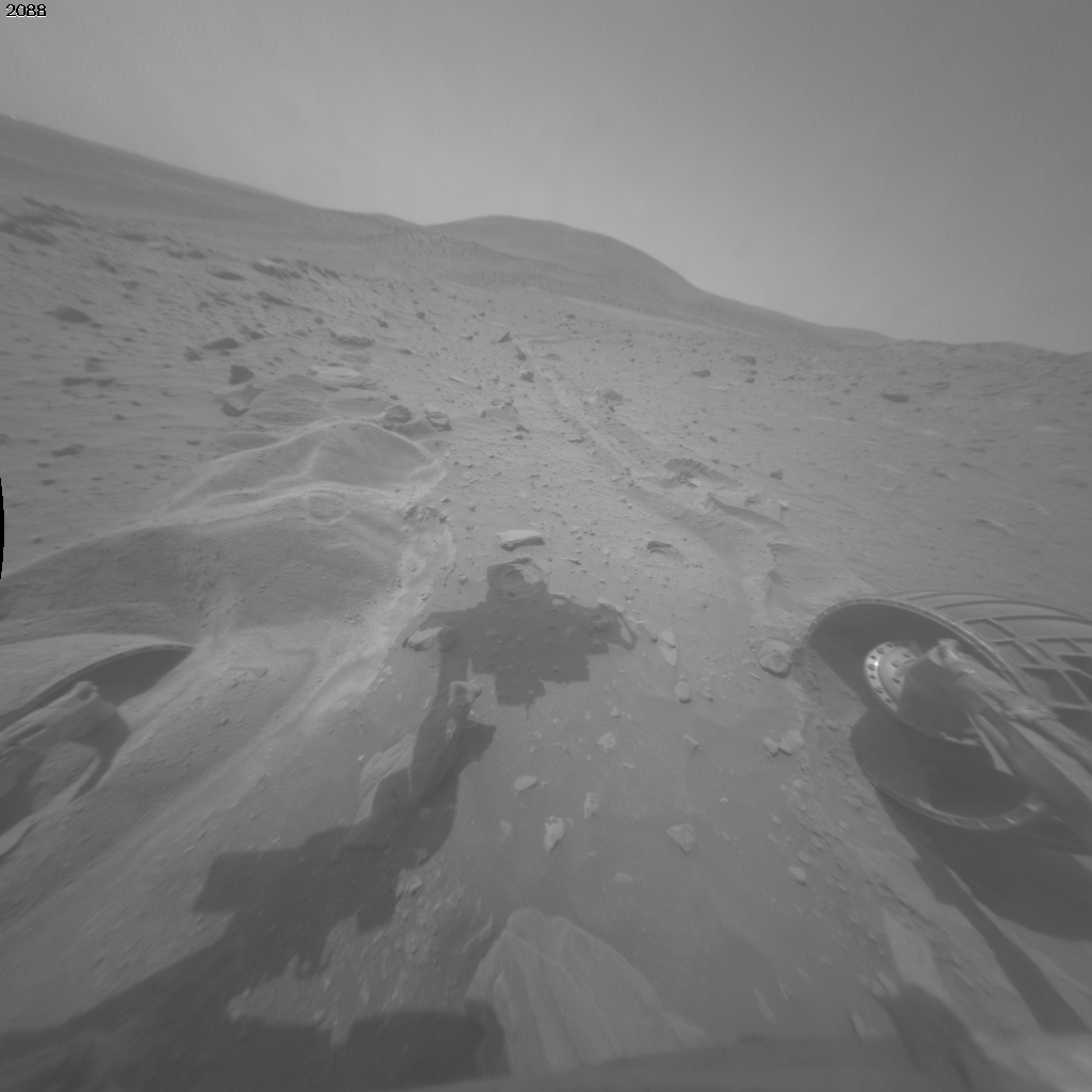 This blink comparison documents very slight forward movement of NASA's Mars Exploration Rover Spirit during a drive on the rover's 2,090th Martian day, or sol (Nov. 19, 2009). Image Credit: NASA/JPL-Caltech This blink comparison documents very slight forward movement of NASA's Mars Exploration Rover Spirit during a drive on the rover's 2,090th Martian day, or sol (Nov. 19, 2009). Image Credit: NASA/JPL-Caltech This blink comparison documents very slight forward movement of NASA's Mars Exploration Rover Spirit during a drive on the rover's 2,090th Martian day, or sol (Nov. 19, 2009). Image Credit: NASA/JPL-Caltech
