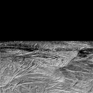 Cassini captured this raw image on its Nov. 02, 2009, flyby of Enceladus. The camera was pointing toward Enceladus from approximately 10,000 kilometers (6,000 miles) away. Credit: NASA/JPL Cassini captured this raw image on its Nov. 02, 2009, flyby of Enceladus. The camera was pointing toward Enceladus from approximately 10,000 kilometers (6,000 miles) away. Credit: NASA/JPL