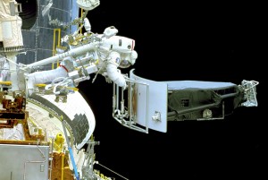 Astronauts replace the Wide Field Planetary camera. Credit: NASA
