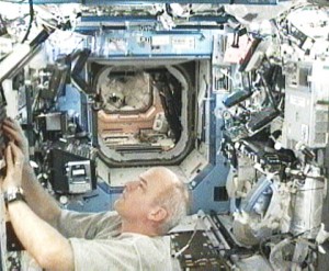 160328main_station_121409 Expedition 22 Commander Jeff Williams works in the U.S. Destiny laboratory aboard the International Space Station. Credit: NASA TV