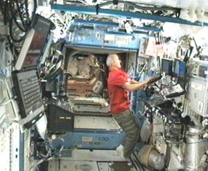 160328main_station_122109 Expedition 22 Commander Jeff Williams works in the U.S. Destiny laboratory aboard the International Space Station. Credit: NASA TV
