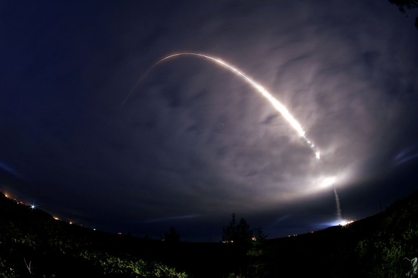 An infrared image of the launch of NASA's Wide-field Infrared Survey Explorer, or WISE, on Dec. 14, 2009 from Vandenberg Air Force Base, Calif. Credit: NASA/JPL-Caltech WISE Lifts Off to Map the Sky. Credit: Bill Hartenstein/United Launch Alliance