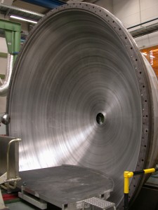 A full-scale spherical tank dome measuring 18 feet in diameter was produced from high-strength 2195 aluminum-lithium using twin manufacturing processes. Credit: MT Aerospace A full-scale spherical tank dome measuring 18 feet in diameter was produced from high-strength 2195 aluminum-lithium using twin manufacturing processes. (MT Aerospace)