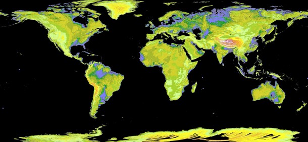 Global Digital Elevation Map. Credit: NASA