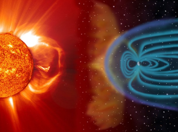 Solar storms unleash bursts of radiation that can reach crew and passengers on commercial flights at certain altitudes and latitudes. Scientists at NASA’s Langley Research Center are working on a real-time model of radiation exposure risk for air travel that would include data about powerful solar storms. Eventually the system could be used to log radiation exposure over longer periods of time for pilots and flight crews. Credit: NASA Solar storms unleash bursts of radiation that can reach crew and passengers on commercial flights at certain altitudes and latitudes. Scientists at NASA’s Langley Research Center are working on a real-time model of radiation exposure risk for air travel that would include data about powerful solar storms. Eventually the system could be used to log radiation exposure over longer periods of time for pilots and flight crews. Credit: NASA