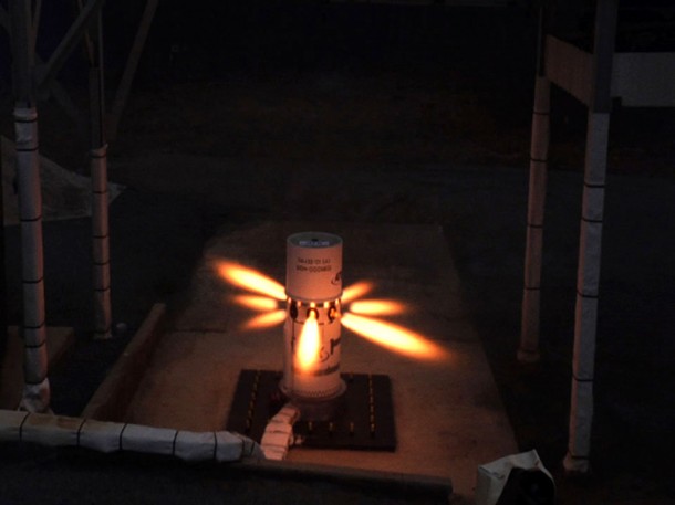 NASA, Alliant Techsystems (ATK) and Lockheed Martin performed a ground test of a full-scale attitude control motor for the launch abort system of the Orion crew exploration vehicle. Credit: ATK NASA, Alliant Techsystems (ATK) and Lockheed Martin performed a ground test of a full-scale attitude control motor for the launch abort system of the Orion crew exploration vehicle. Credit: ATK
