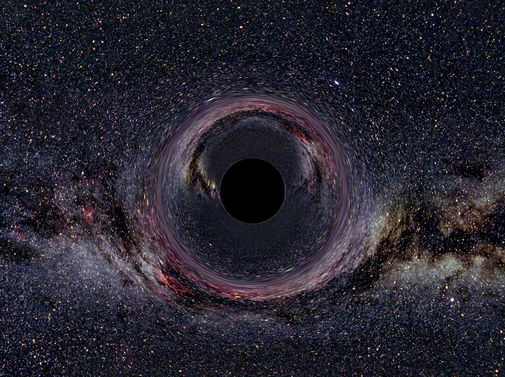Milky Way Black Hole. A simulated black hole against