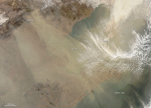 Dust over Eastern China as Seen from Space. Credit: NASA Dust over Eastern China as Seen from Space. Credit: NASA
